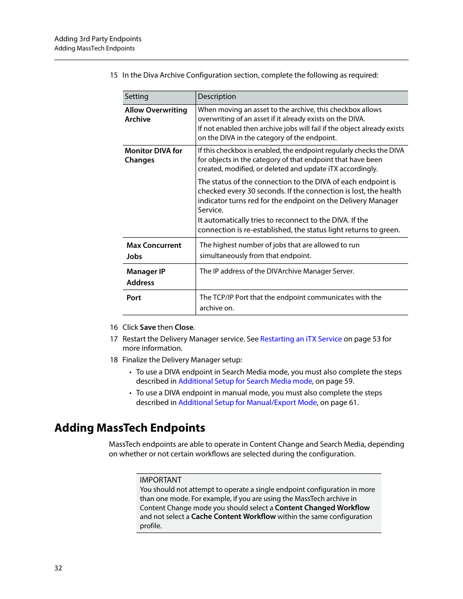 Adding masstech endpoints | Grass Valley iTX Delivery Manager v.2.6 User Manual | Page 38 / 97