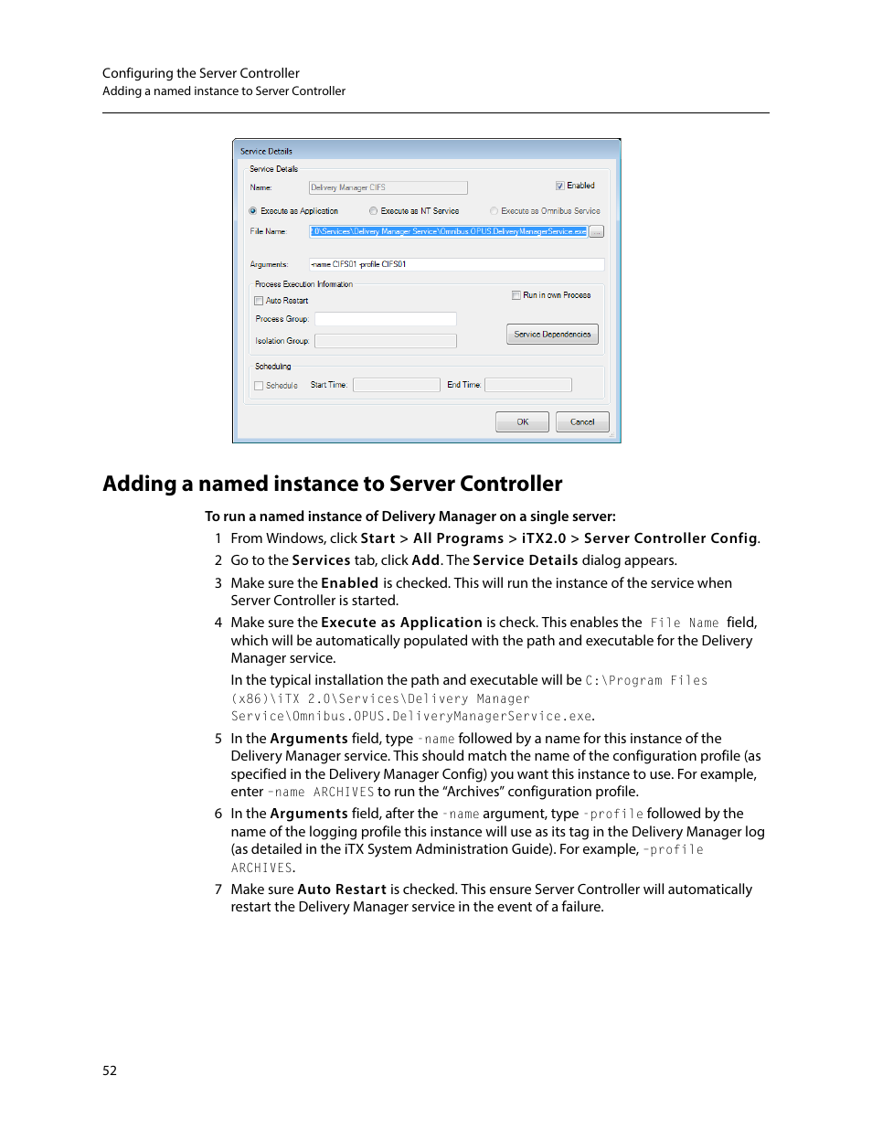 Adding a named instance to server controller | Grass Valley iTX Delivery Manager v.2.6 User Manual | Page 58 / 97