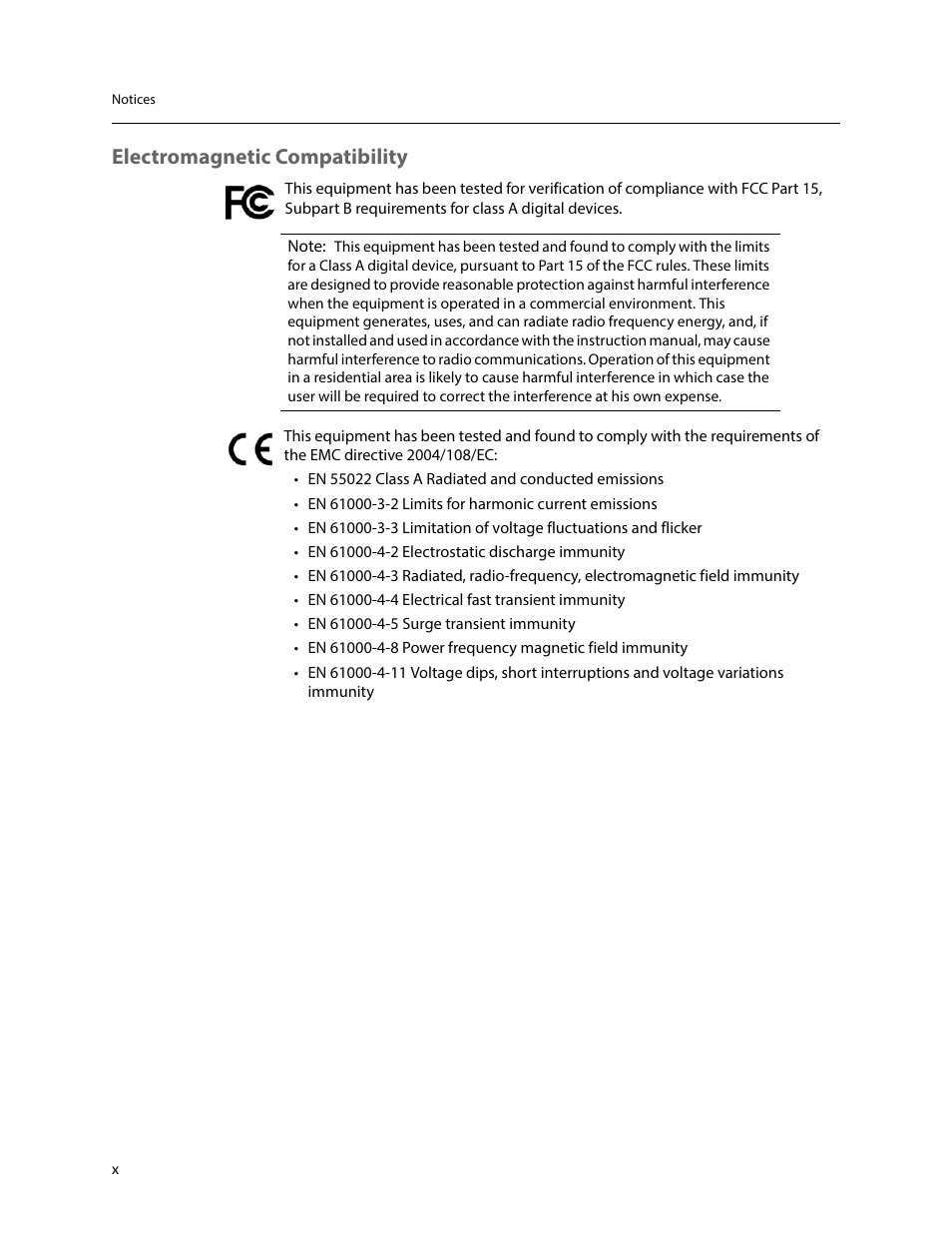 Electromagnetic compatibility | Grass Valley iTX Ingest Appliance v.2.3 User Manual | Page 10 / 33