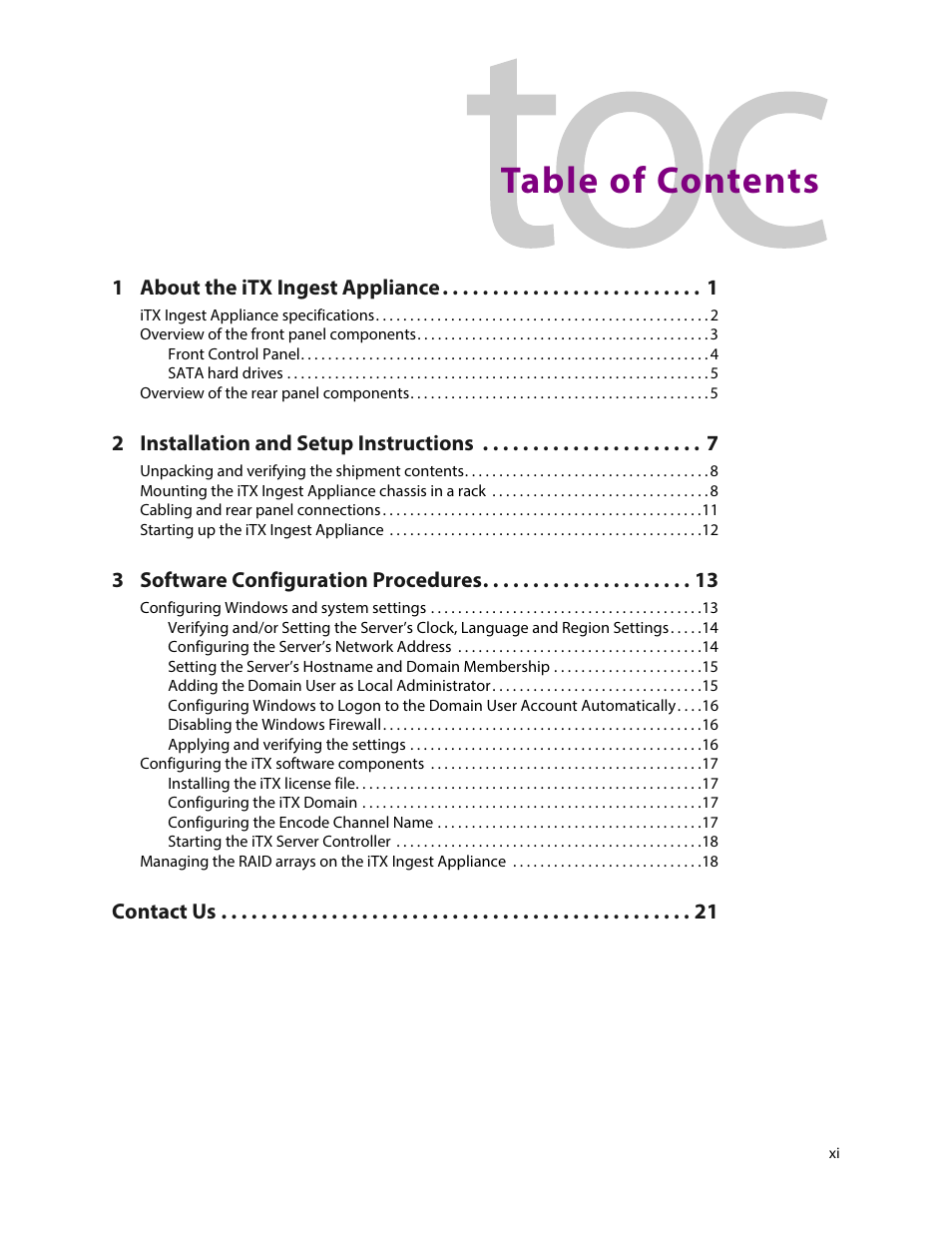 Grass Valley iTX Ingest Appliance v.2.3 User Manual | Page 11 / 33