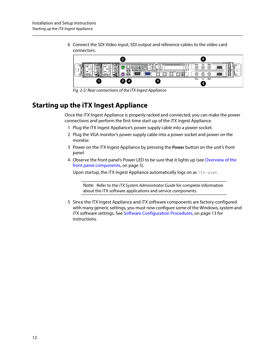 Starting up the itx ingest appliance | Grass Valley iTX Ingest Appliance v.2.3 User Manual | Page 24 / 33