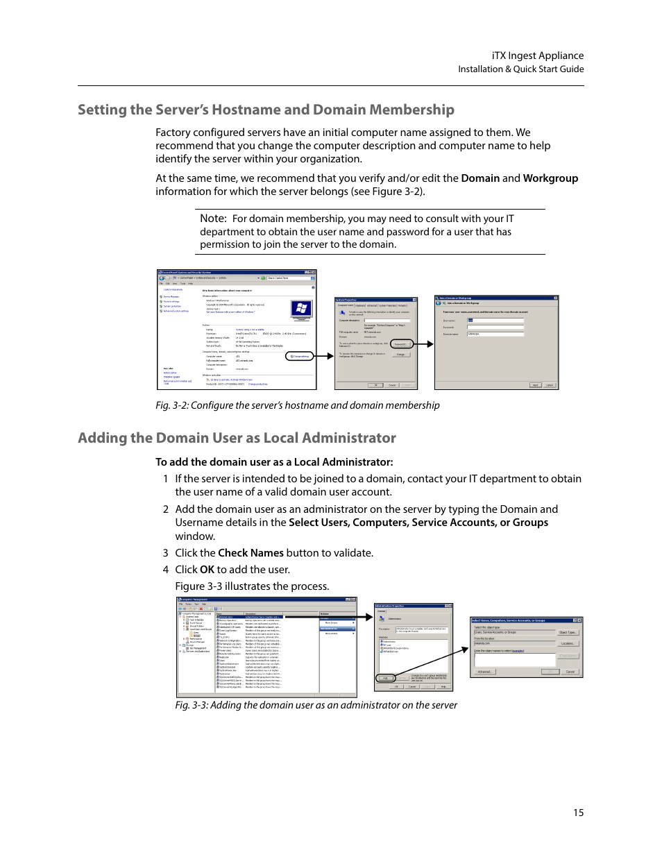 Adding the domain user as local administrator | Grass Valley iTX Ingest Appliance v.2.3 User Manual | Page 27 / 33