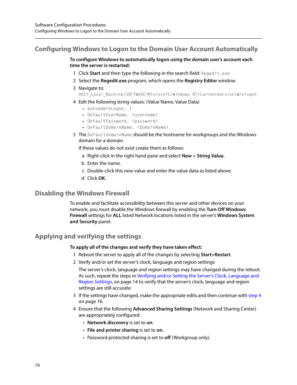 Disabling the windows firewall, Applying and verifying the settings | Grass Valley iTX Ingest Appliance v.2.3 User Manual | Page 28 / 33