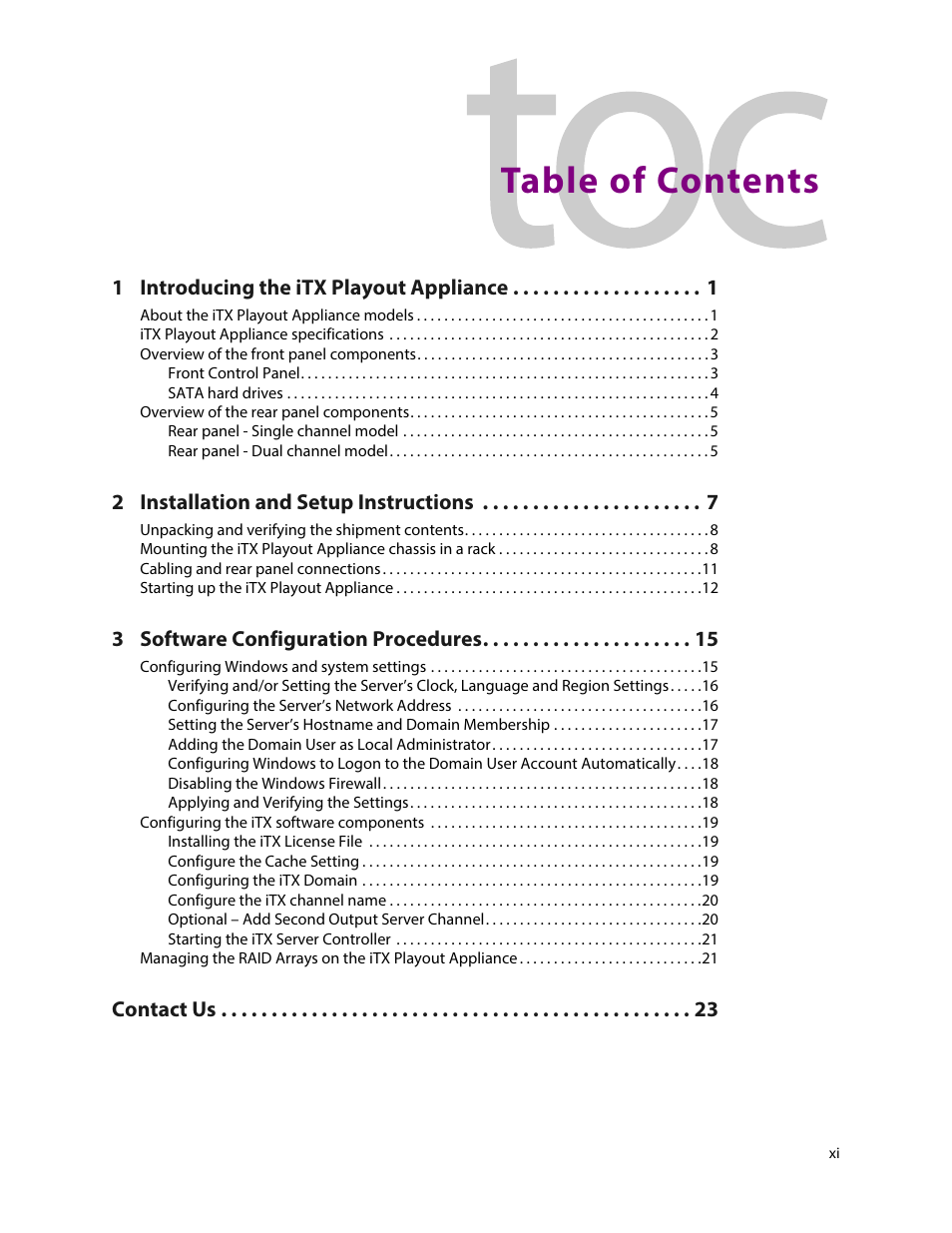 Grass Valley iTX Playout Appliance v.2.3 User Manual | Page 11 / 35