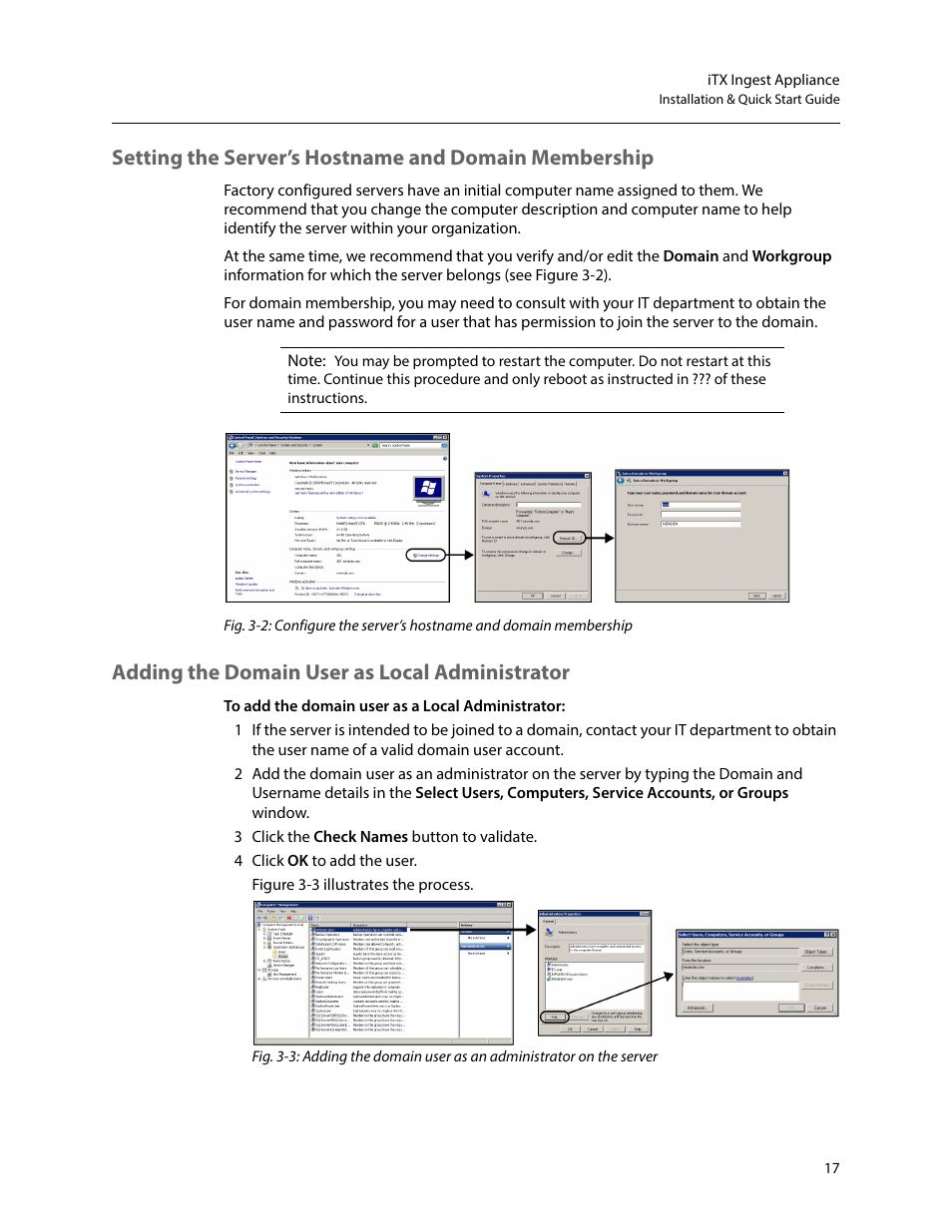 Adding the domain user as local administrator | Grass Valley iTX Playout Appliance v.2.3 User Manual | Page 29 / 35