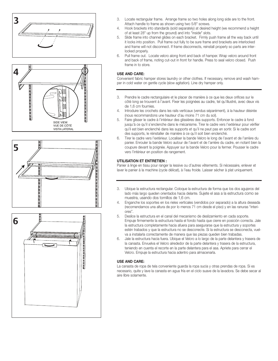 Closet Maid Fabric Hamper 33811 User Manual | Page 2 / 2