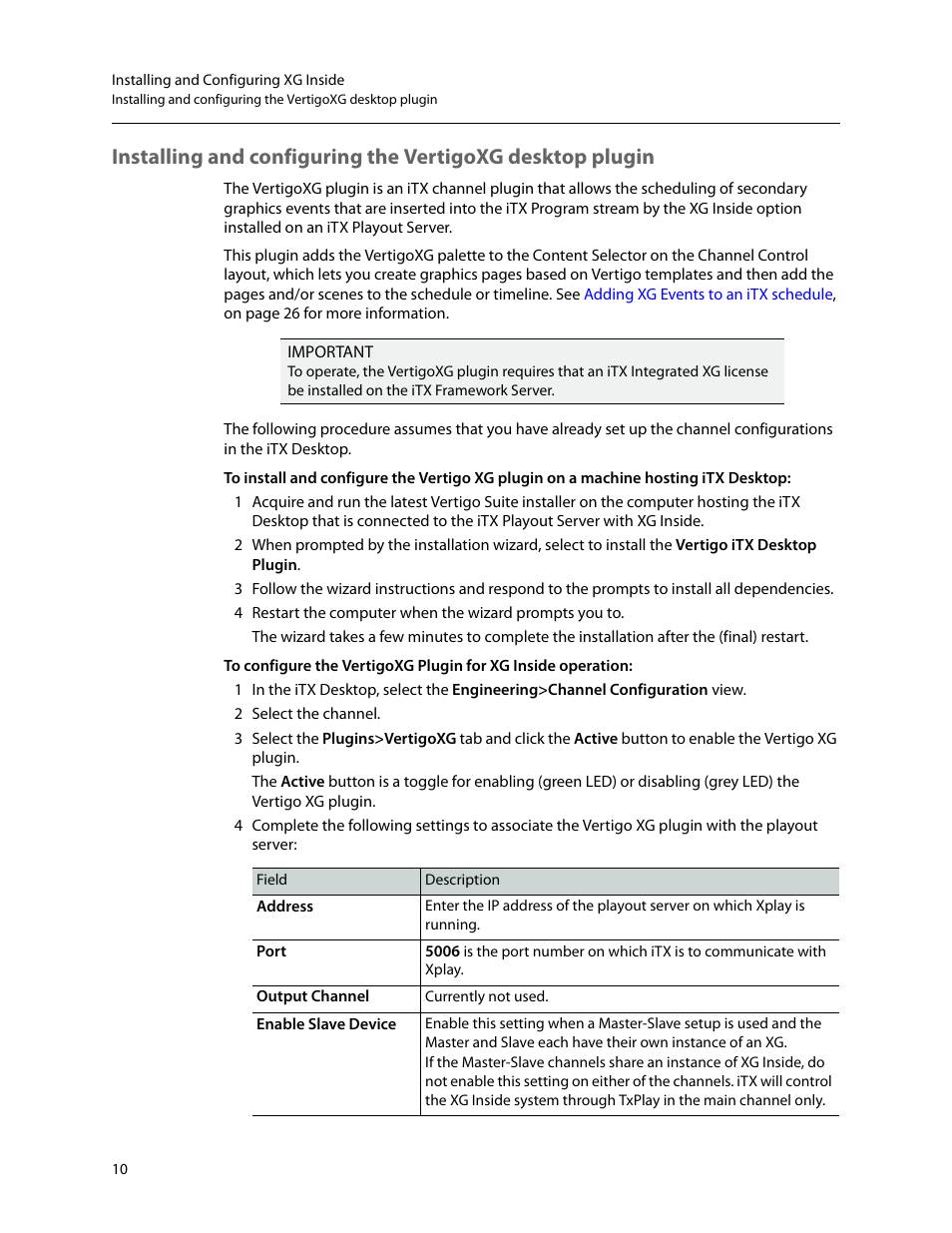 Grass Valley Vertigo XG Integration v.2.6 User Manual | Page 14 / 35