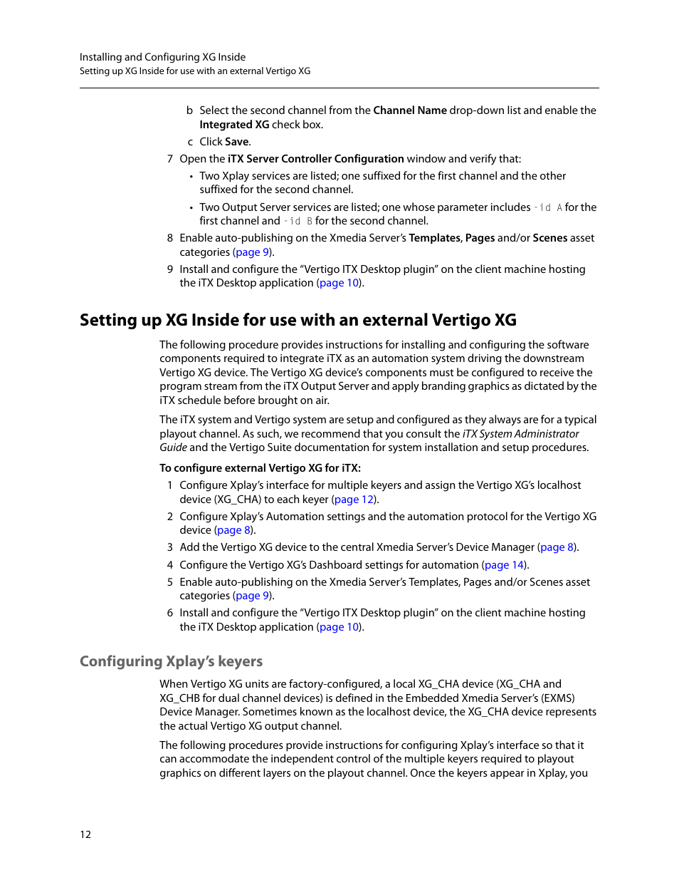 Configuring xplay’s keyers | Grass Valley Vertigo XG Integration v.2.6 User Manual | Page 16 / 35