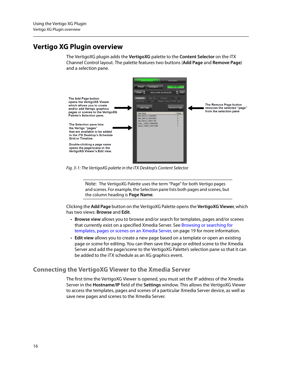 Vertigo xg plugin overview | Grass Valley Vertigo XG Integration v.2.6 User Manual | Page 22 / 35