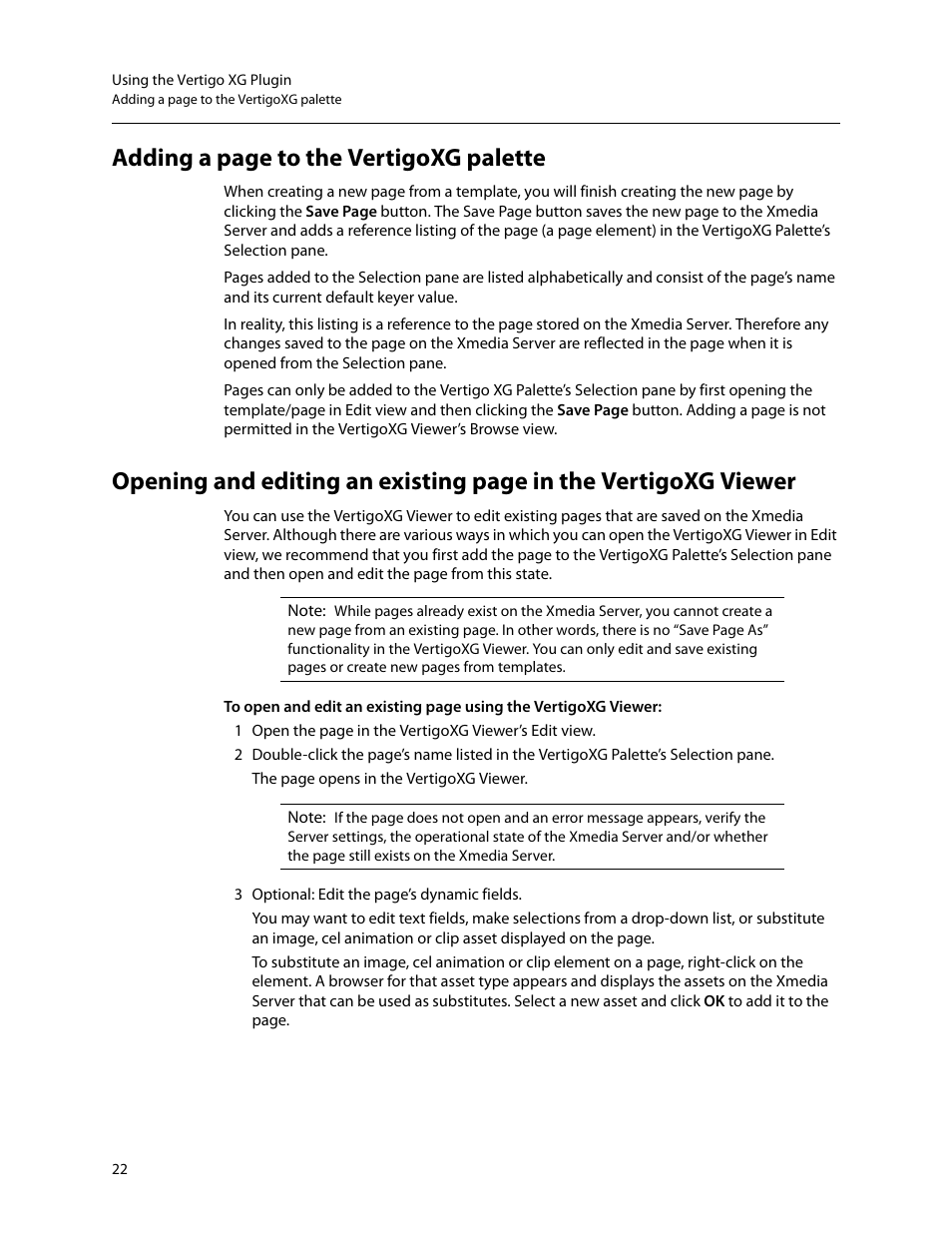 Adding a page to the vertigoxg palette | Grass Valley Vertigo XG Integration v.2.6 User Manual | Page 28 / 35