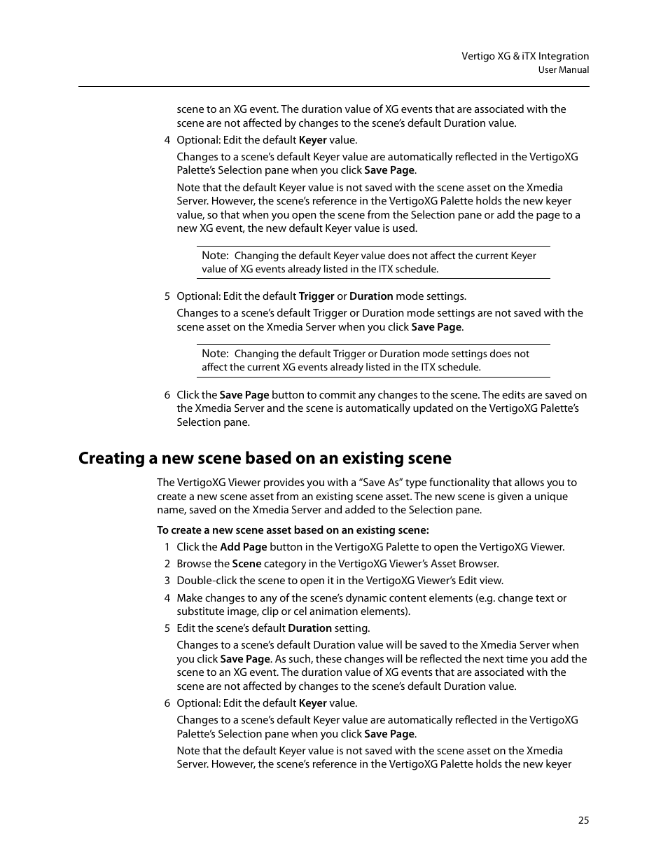 Creating a new scene based on an existing scene | Grass Valley Vertigo XG Integration v.2.6 User Manual | Page 31 / 35