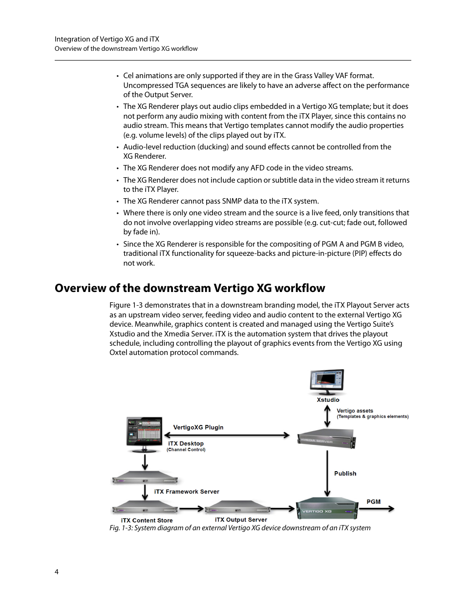 Overview of the downstream vertigo xg workflow | Grass Valley Vertigo XG Integration v.2.6 User Manual | Page 8 / 35