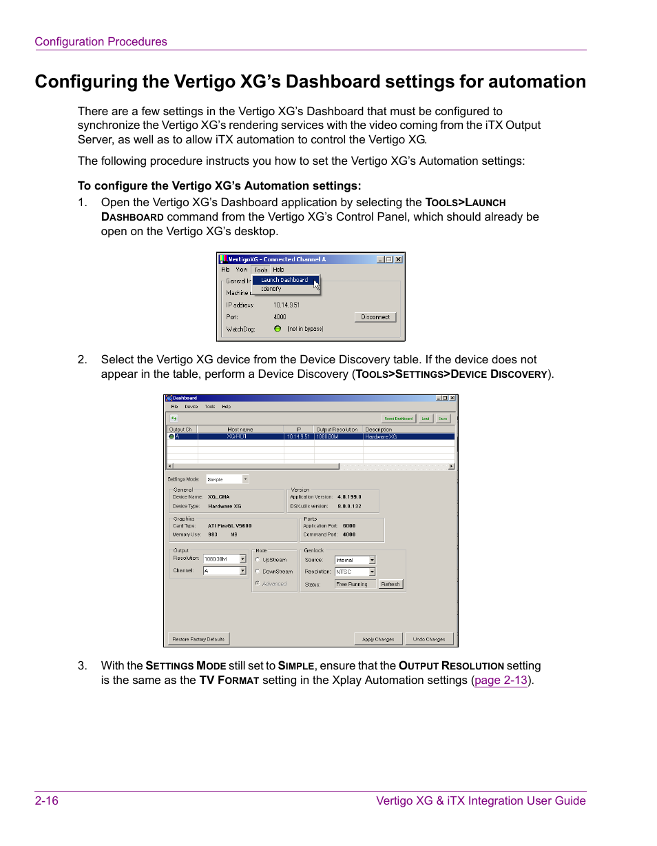 Grass Valley Vertigo XG Integration v.2.3 User Manual | Page 26 / 50