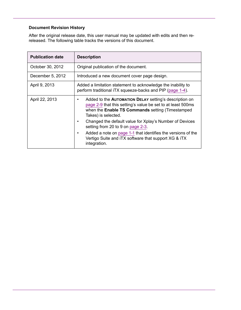 Grass Valley Vertigo XG Integration v.2.3 User Manual | Page 3 / 50