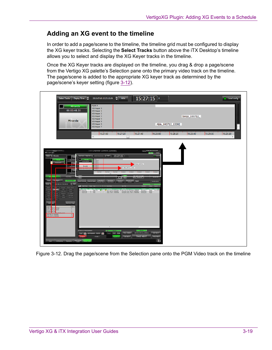 Adding an xg event to the timeline | Grass Valley Vertigo XG Integration v.2.3 User Manual | Page 49 / 50
