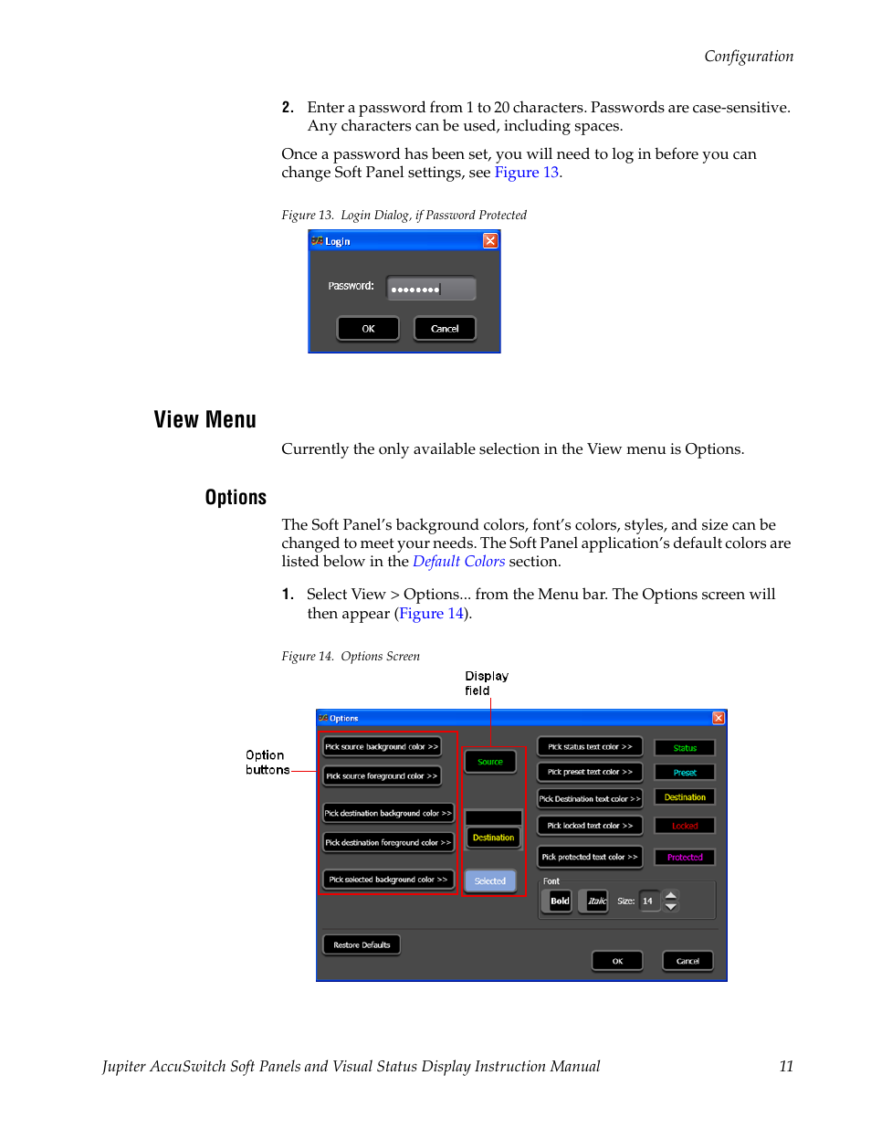 View menu, Options | Grass Valley Jupiter v.1.0.0 User Manual | Page 19 / 86