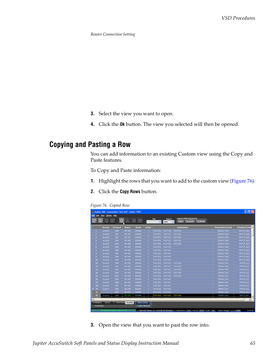 Copying and pasting a row | Grass Valley Jupiter v.1.0.0 User Manual | Page 73 / 86