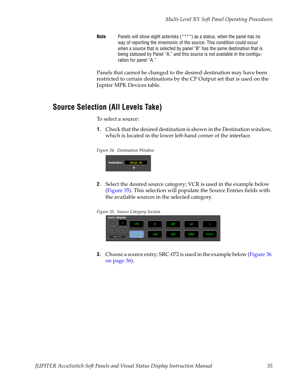 Source selection (all levels take) | Grass Valley Jupiter v.1.1.0 User Manual | Page 43 / 110