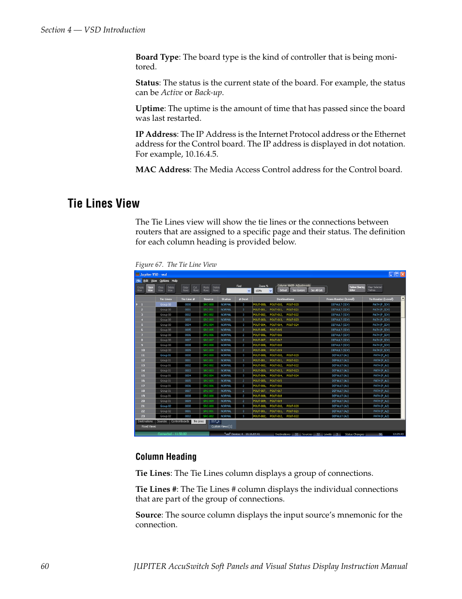 Tie lines view | Grass Valley Jupiter v.1.1.0 User Manual | Page 68 / 110