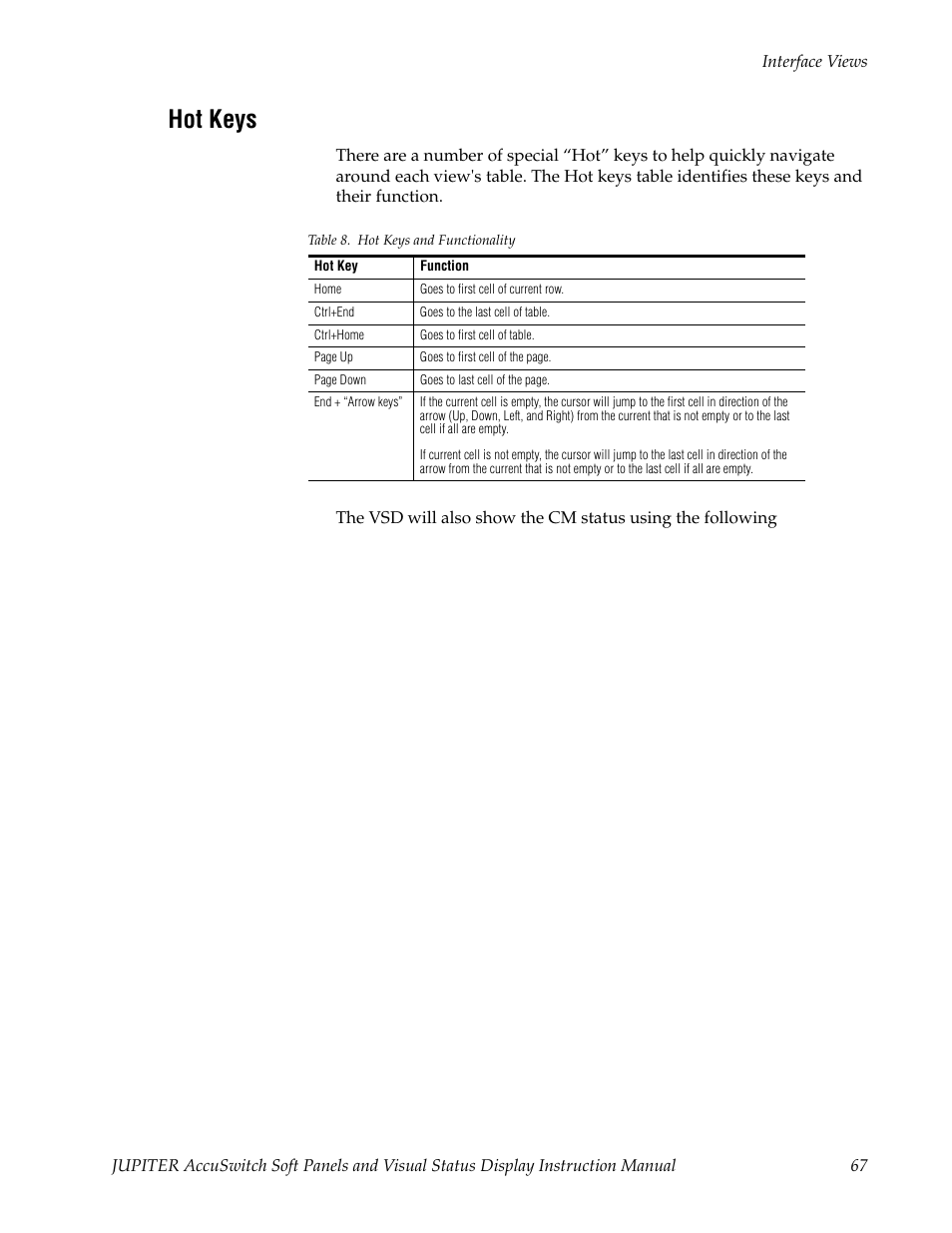 Hot keys | Grass Valley Jupiter v.1.1.0 User Manual | Page 75 / 110