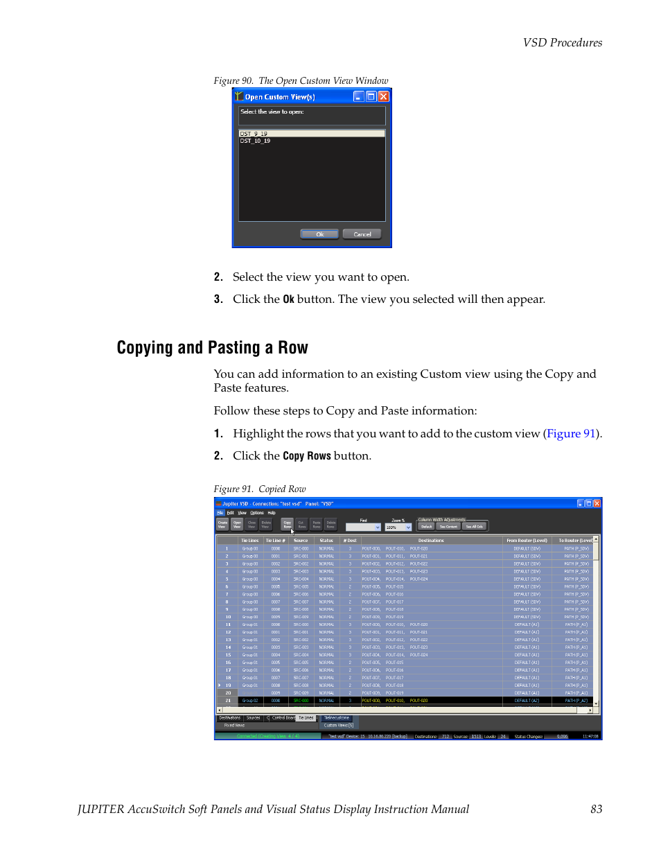 Copying and pasting a row | Grass Valley Jupiter v.1.1.0 User Manual | Page 93 / 110