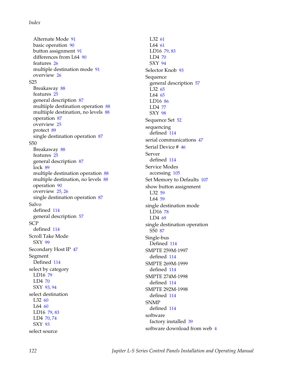 Grass Valley Jupiter v.1.0 User Manual | Page 122 / 124