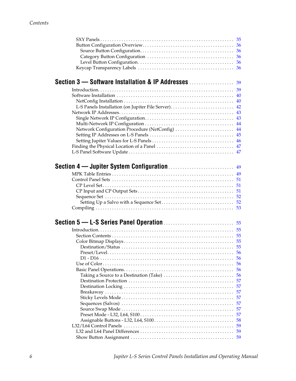 Grass Valley Jupiter v.1.0 User Manual | Page 6 / 124