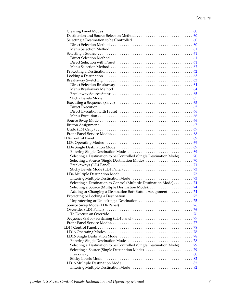 Grass Valley Jupiter v.1.0 User Manual | Page 7 / 124