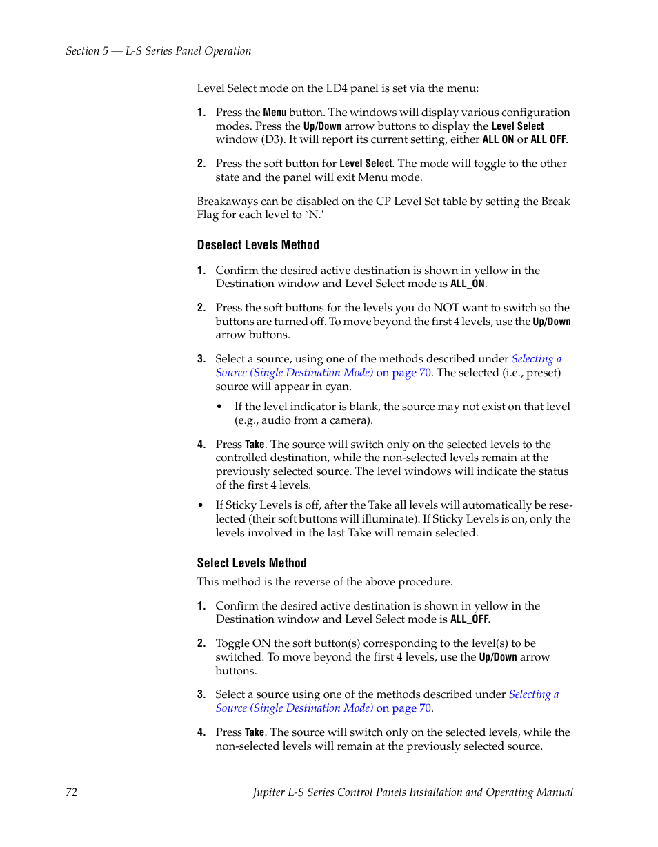 Grass Valley Jupiter v.1.0 User Manual | Page 72 / 124