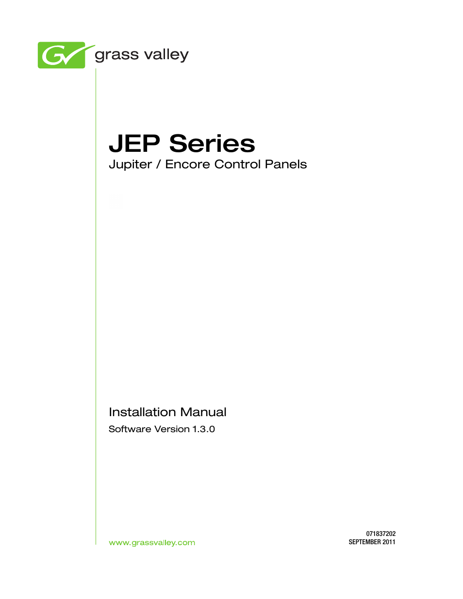 Grass Valley JEP Series v.1.3.0 User Manual | 88 pages
