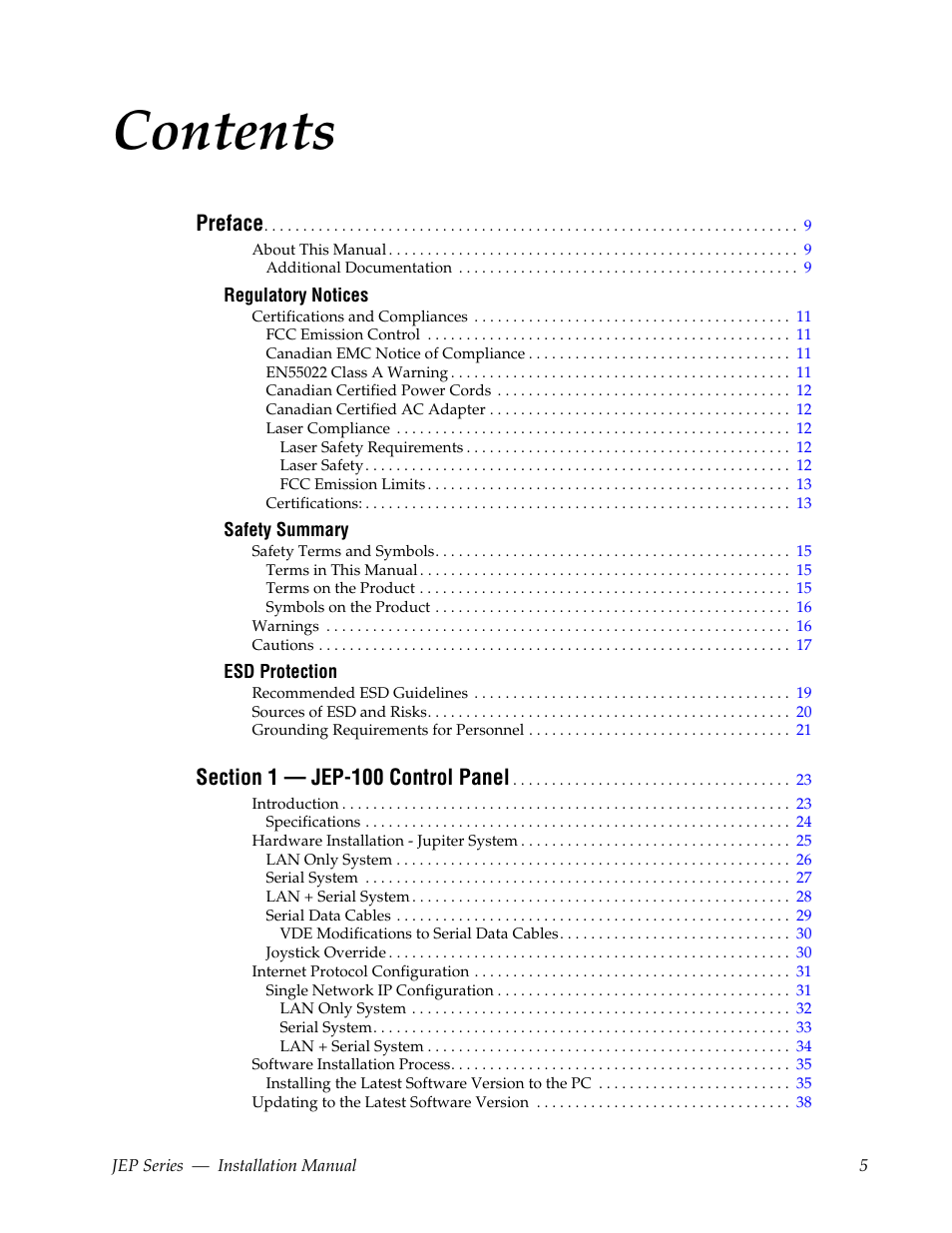 Grass Valley JEP Series v.1.3.0 User Manual | Page 5 / 88
