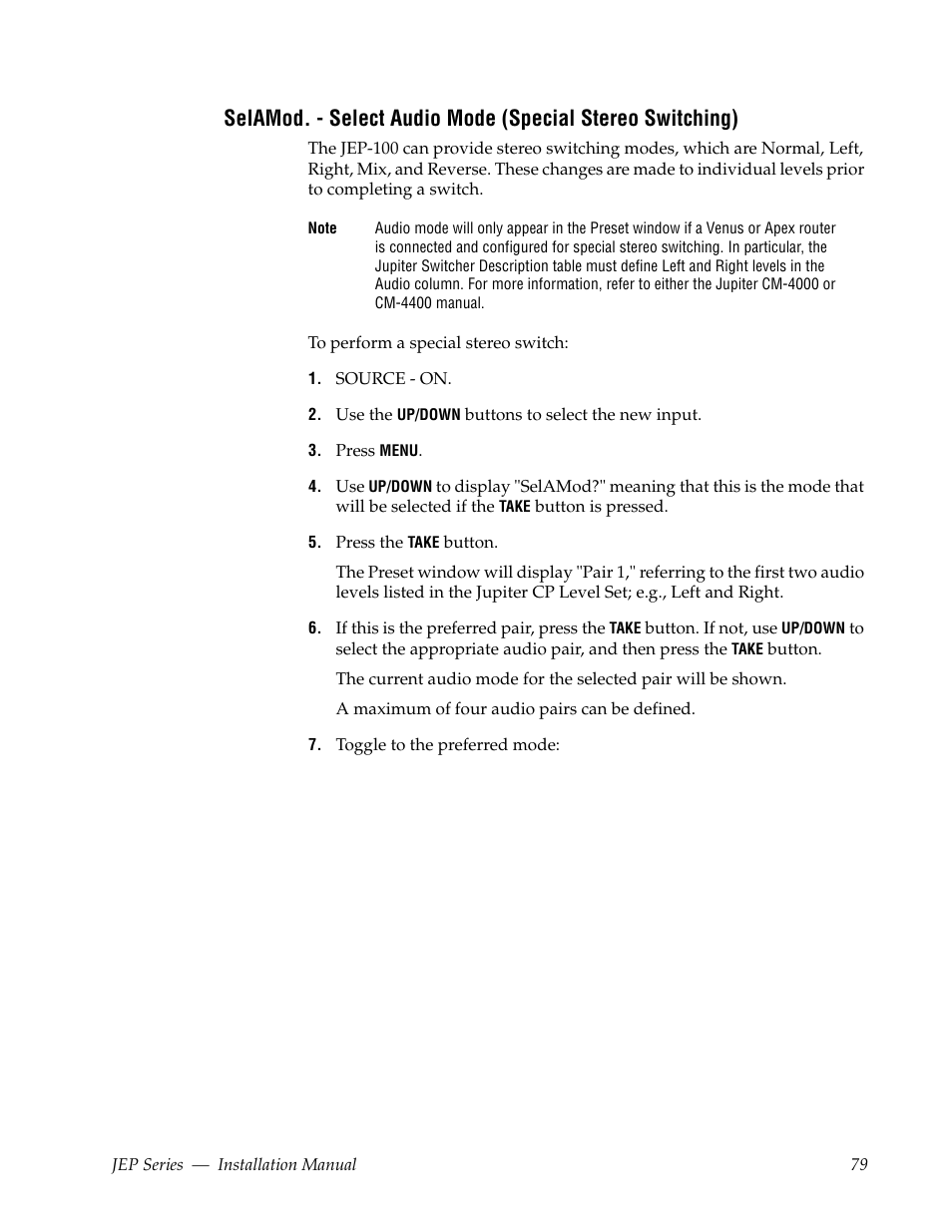 Grass Valley JEP Series v.1.3.0 User Manual | Page 79 / 88