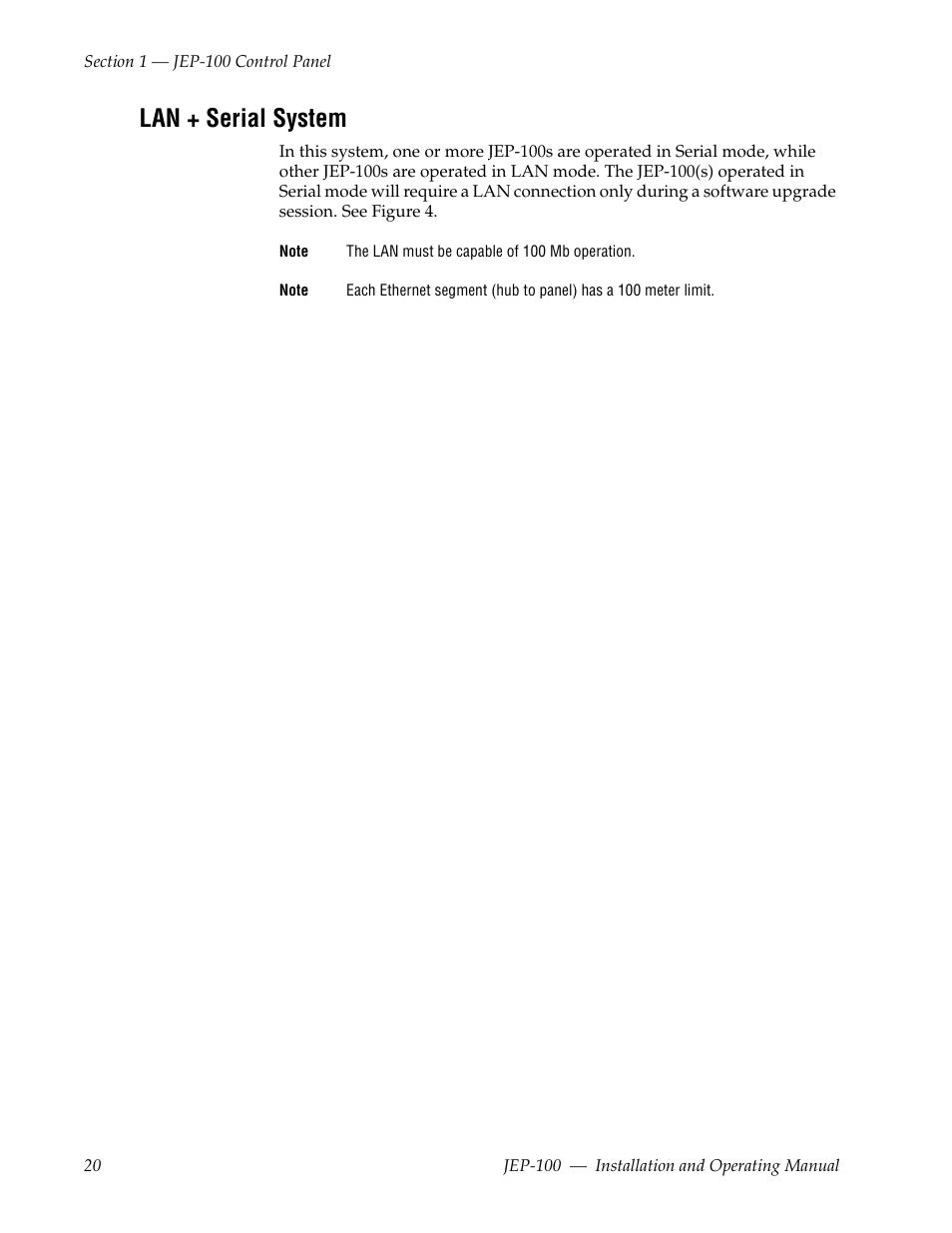Lan + serial system | Grass Valley JEP-100 v.1.2.0 User Manual | Page 22 / 80