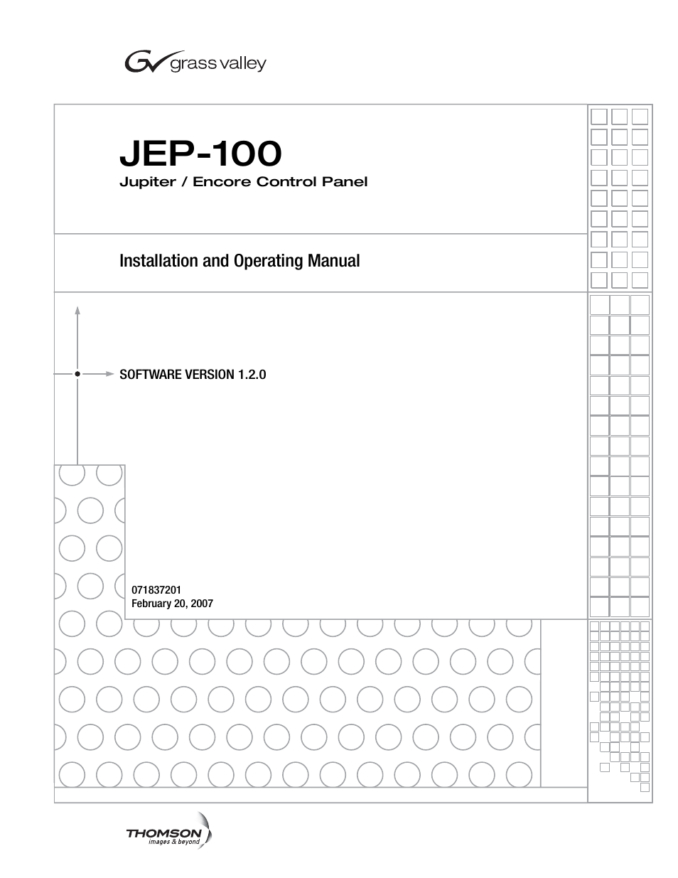 Jep-100 | Grass Valley JEP-100 v.1.2.0 User Manual | Page 3 / 80