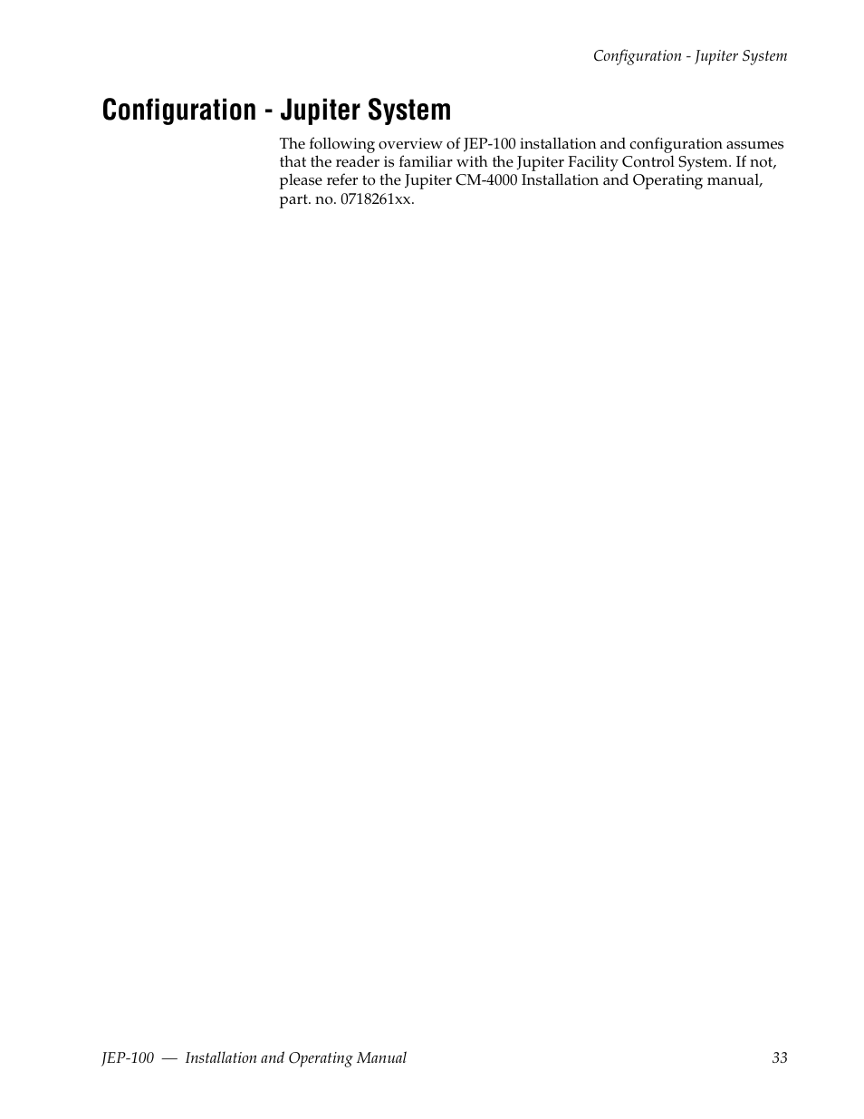 Configuration - jupiter system | Grass Valley JEP-100 v.1.2.0 User Manual | Page 35 / 80