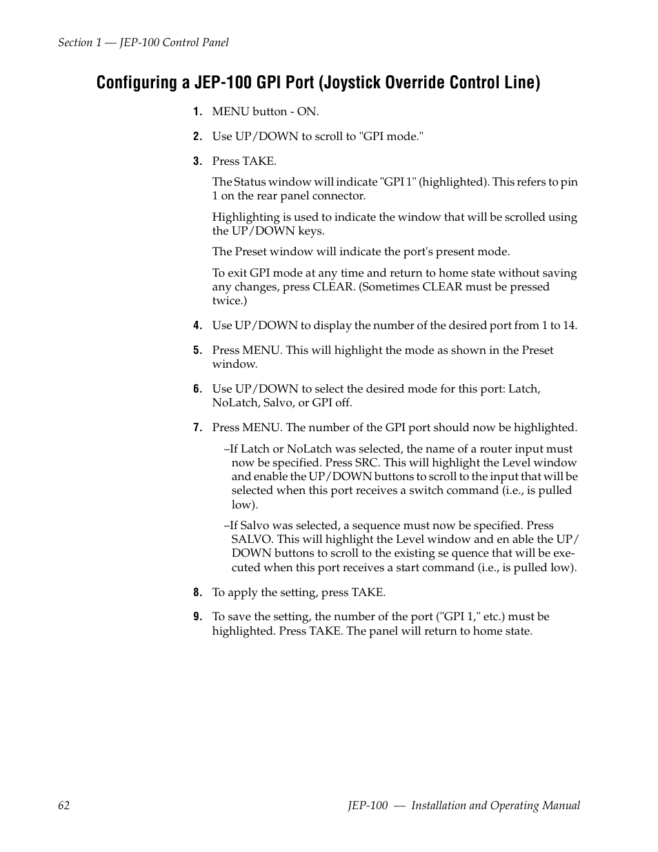 Grass Valley JEP-100 v.1.2.0 User Manual | Page 64 / 80
