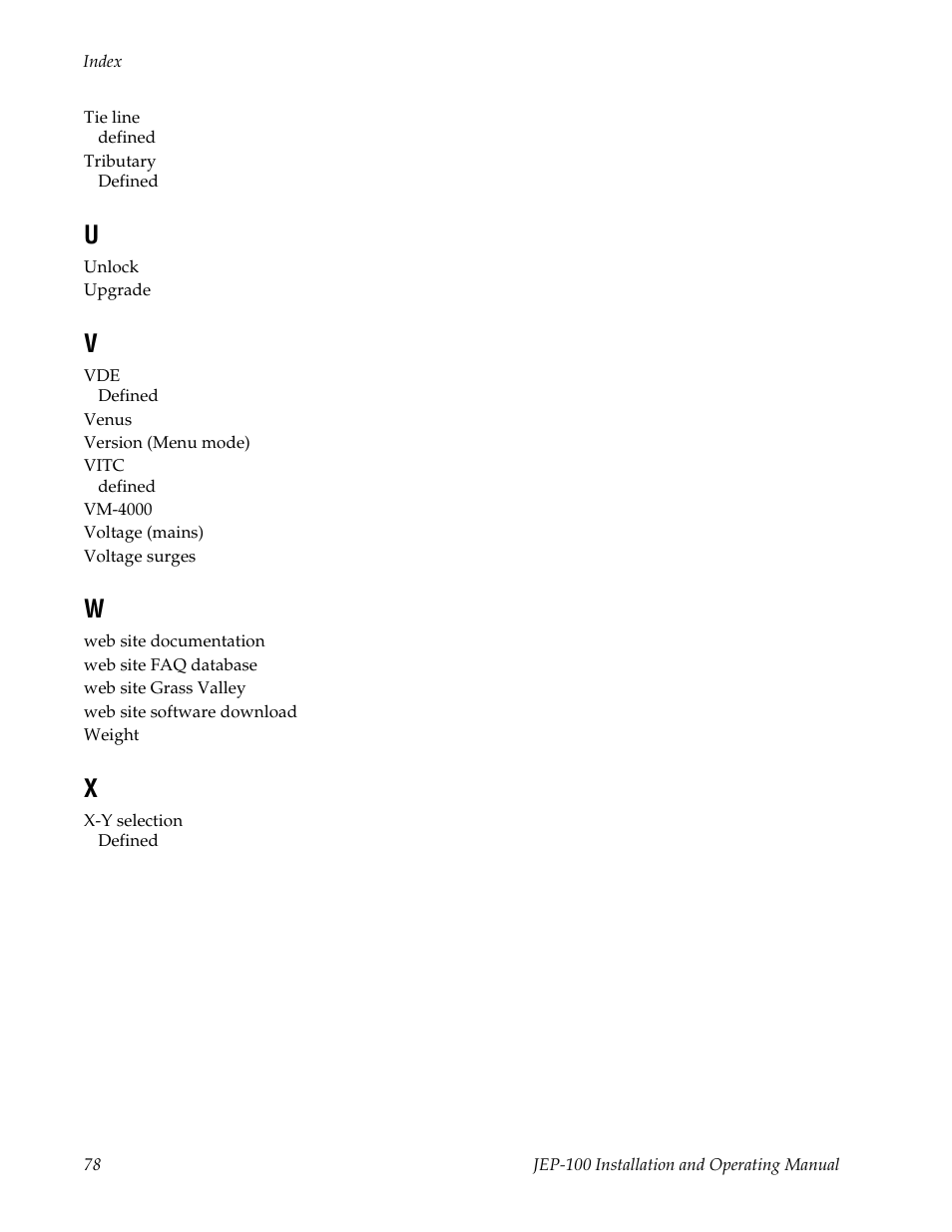 Grass Valley JEP-100 v.1.2.0 User Manual | Page 80 / 80
