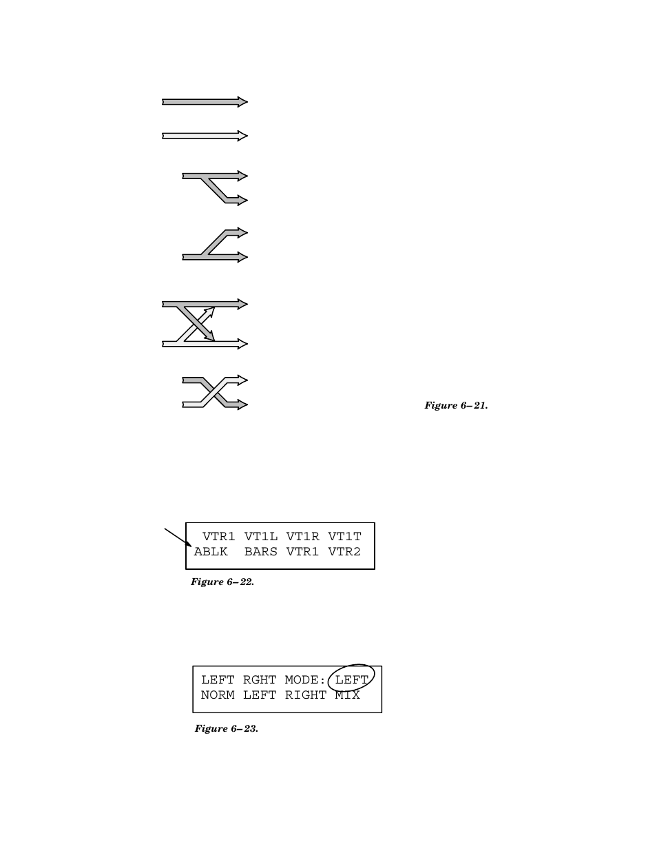 Left rght mode: left norm left right mix | Grass Valley VM 3000 System Controllers v.7.4 User Manual | Page 439 / 787