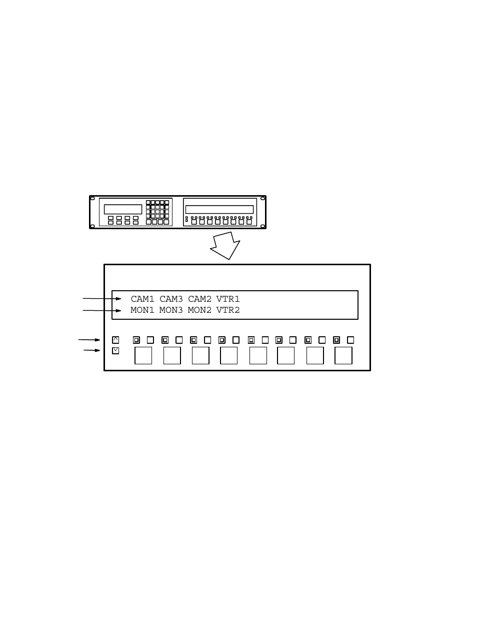 Cp 3010 expansion panel operation, Dynamic assignment of outputs to the take keys, Cam1 mon1 | Grass Valley VM 3000 System Controllers v.7.4 User Manual | Page 444 / 787