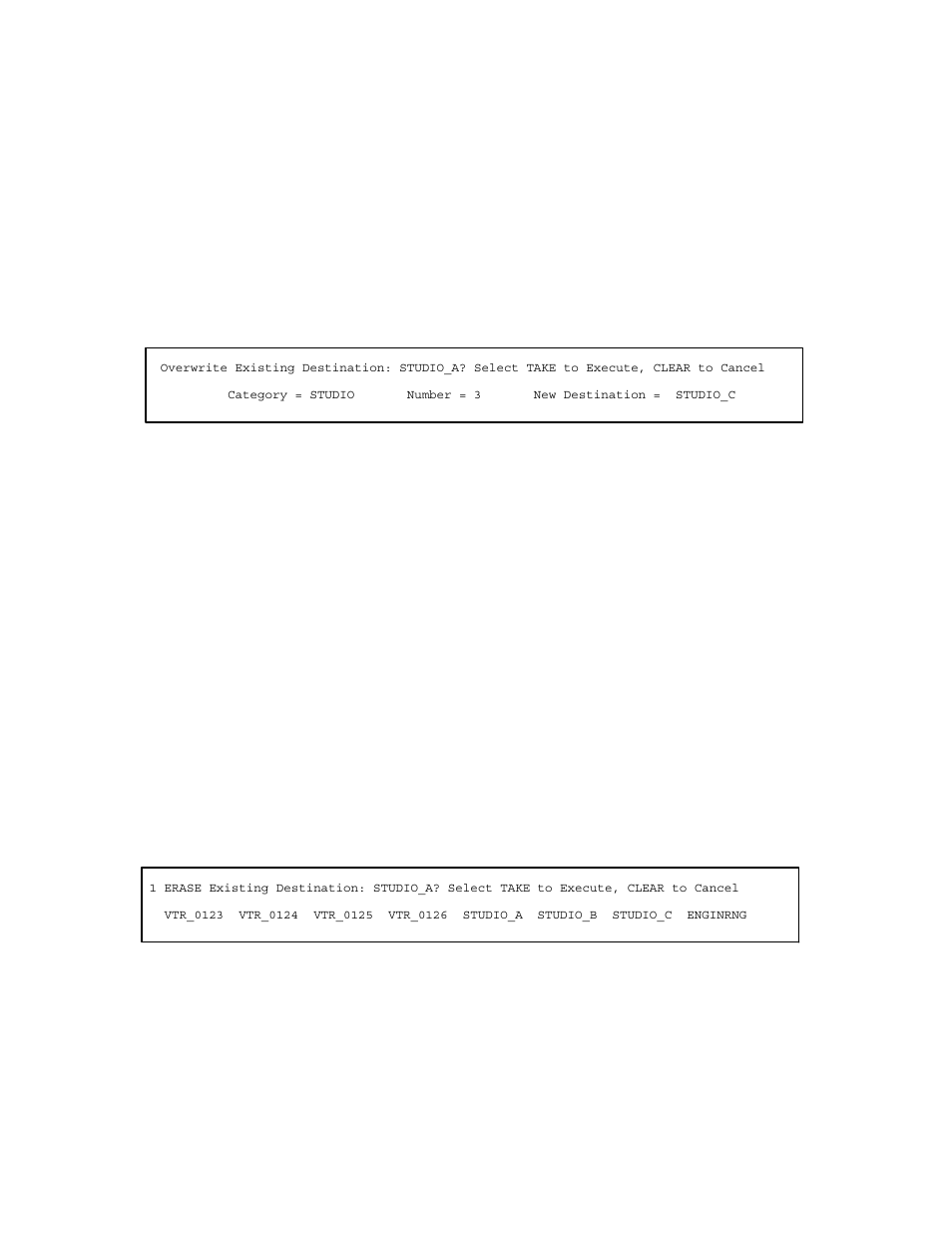 Erasing a destination | Grass Valley VM 3000 System Controllers v.7.4 User Manual | Page 455 / 787