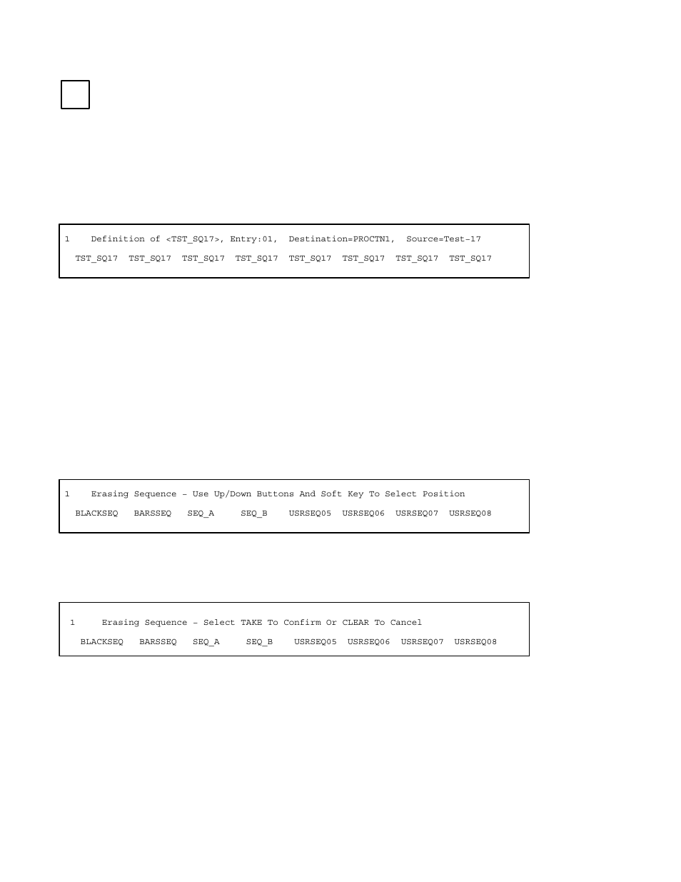 Viewing sequence definitions, Erasing a sequence | Grass Valley VM 3000 System Controllers v.7.4 User Manual | Page 480 / 787