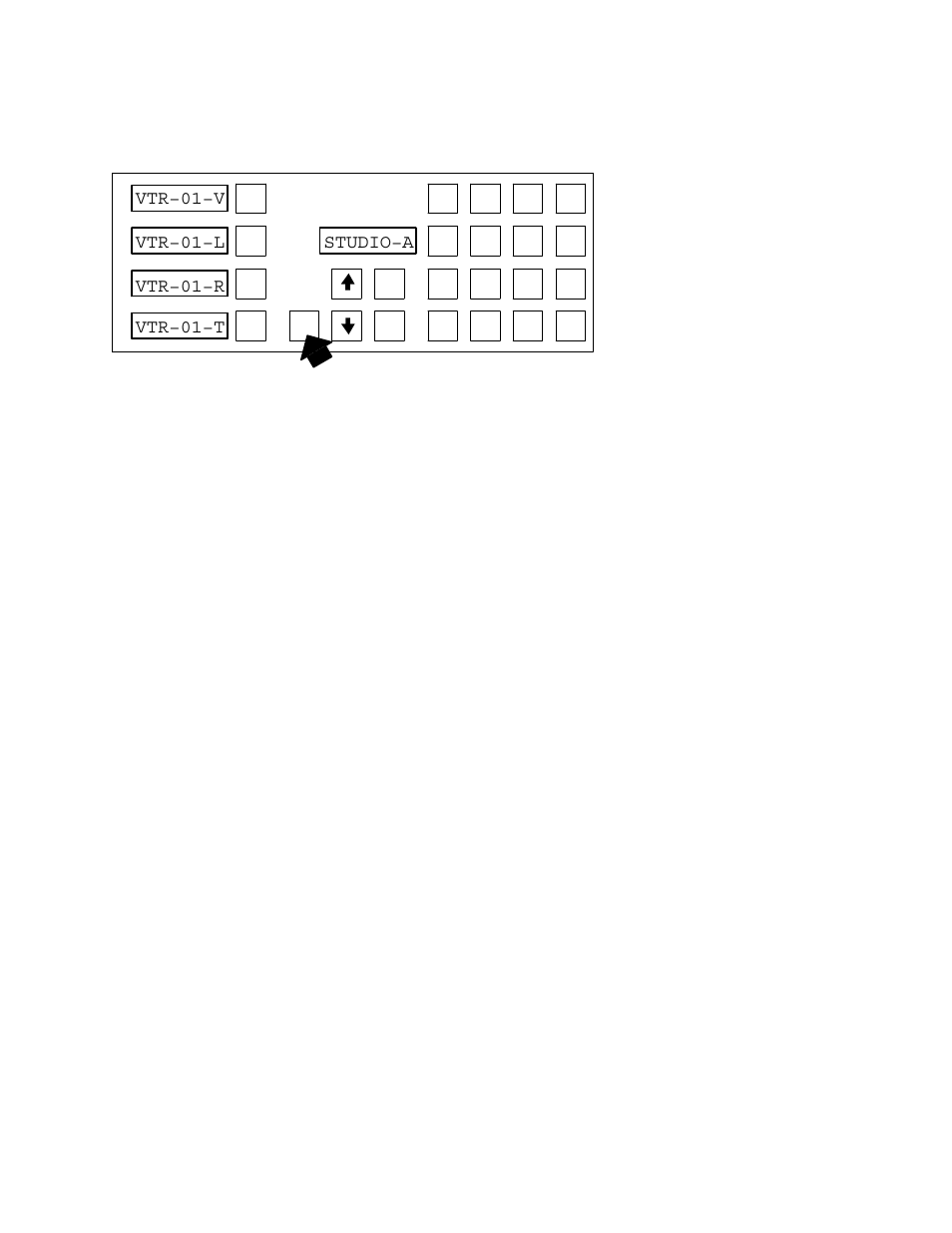 Destination (output) selection, Studio−a | Grass Valley VM 3000 System Controllers v.7.4 User Manual | Page 485 / 787