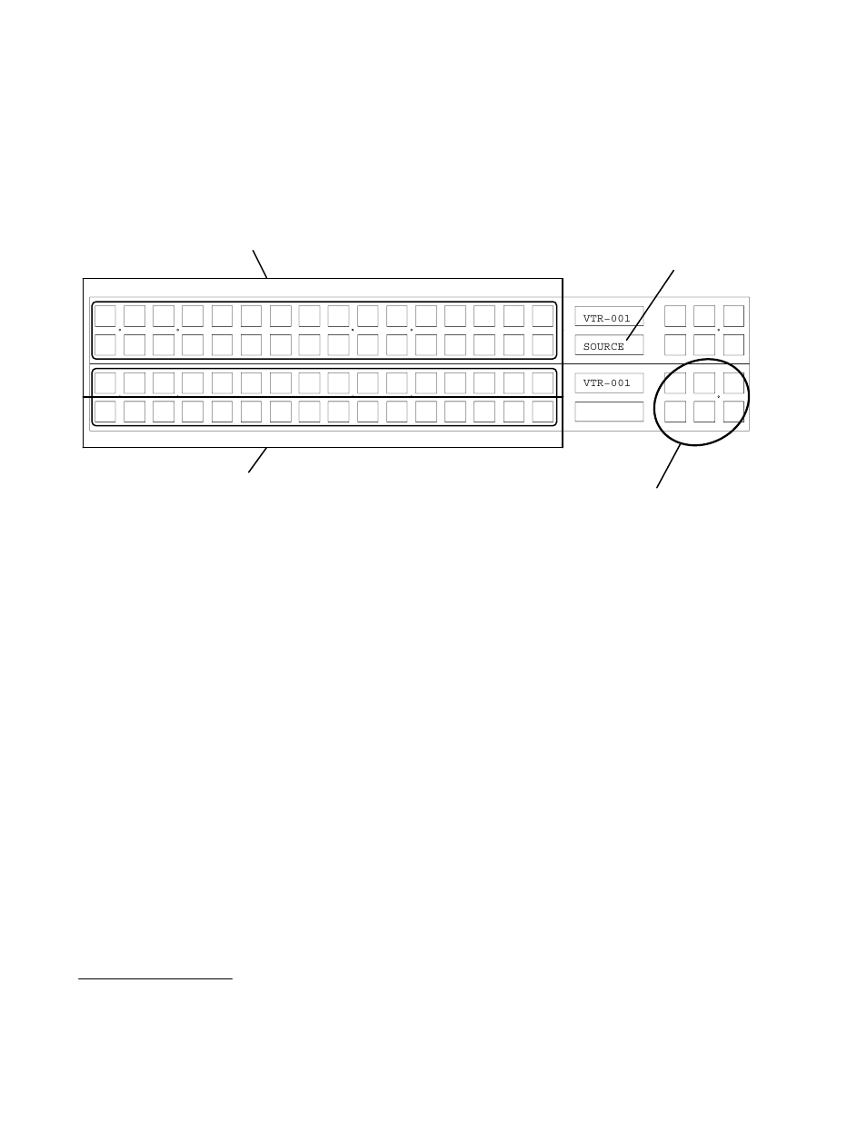 Vtr−001 source, All destination buttons glow amber | Grass Valley VM 3000 System Controllers v.7.4 User Manual | Page 530 / 787