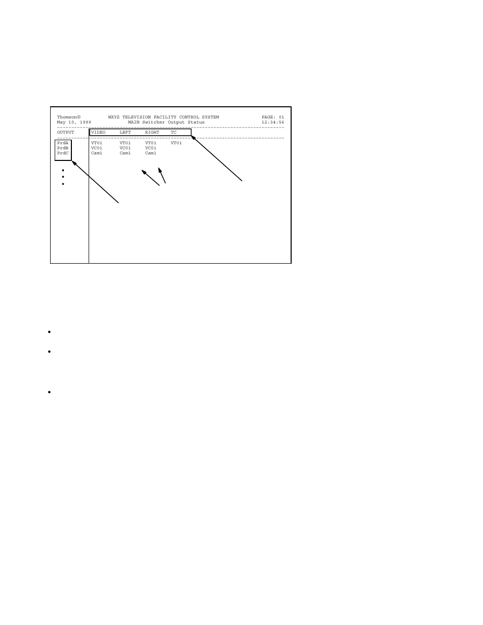 Cursor mode − selecting an output for control | Grass Valley VM 3000 System Controllers v.7.4 User Manual | Page 562 / 787