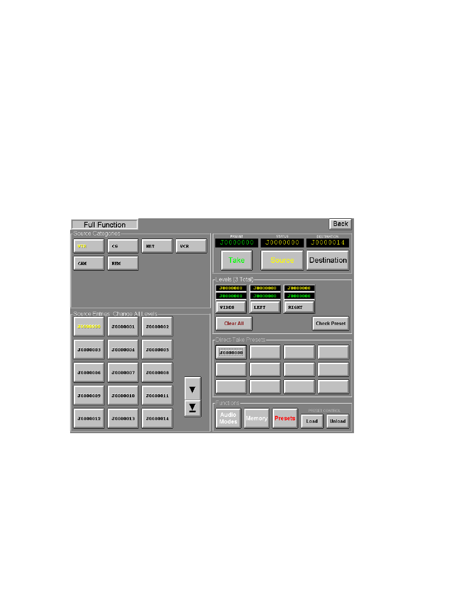 Presets, Direct take preset assignments | Grass Valley VM 3000 System Controllers v.7.4 User Manual | Page 580 / 787