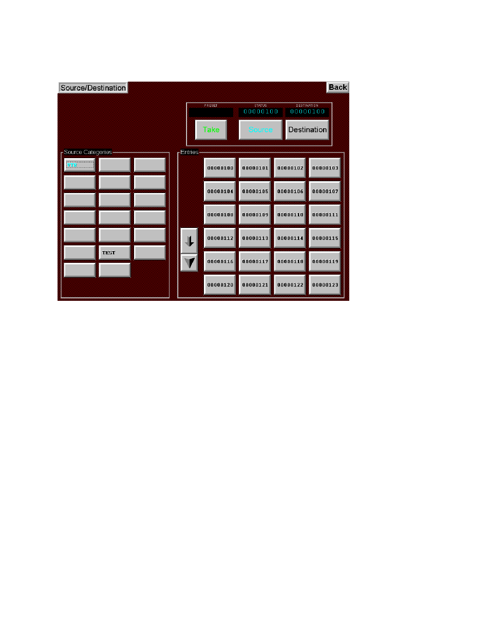 Source/destination panel, To status a destination, To switch a source | Grass Valley VM 3000 System Controllers v.7.4 User Manual | Page 588 / 787