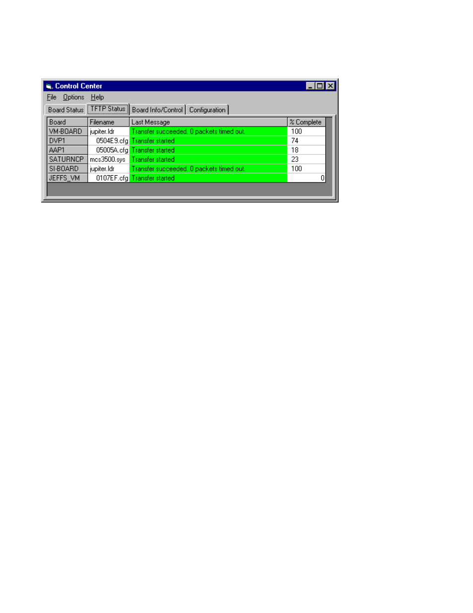 Tftp status | Grass Valley VM 3000 System Controllers v.7.4 User Manual | Page 598 / 787