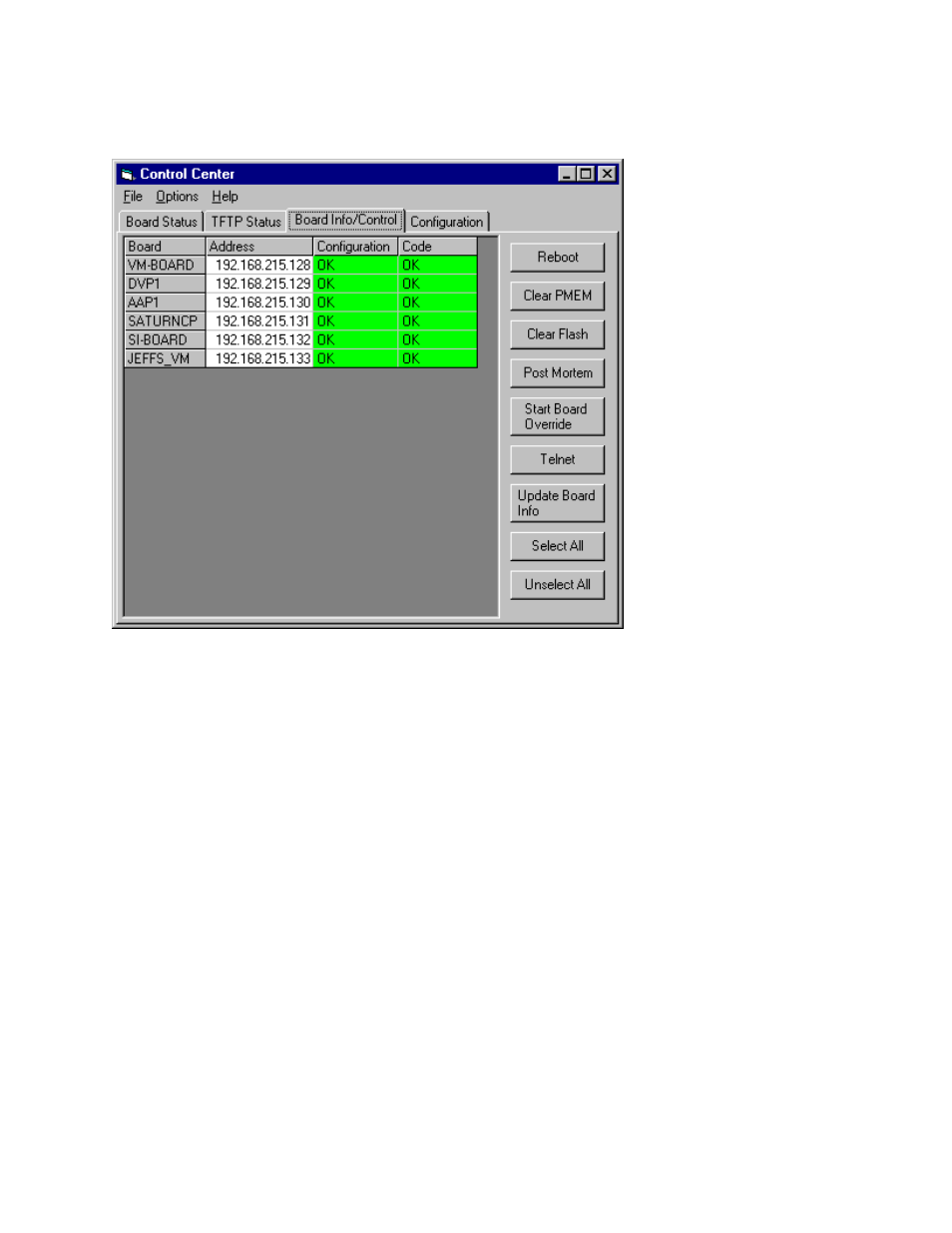 Board info/control, Selecting boards | Grass Valley VM 3000 System Controllers v.7.4 User Manual | Page 599 / 787