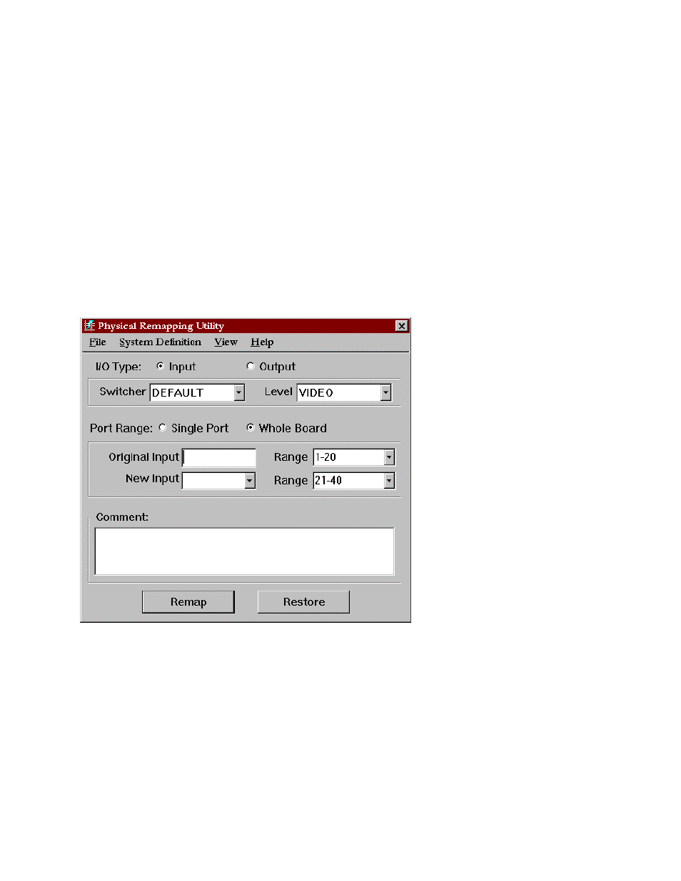 Section 16 - physical remapping utility, Section 16 − physical remapping utility, Menus | File | Grass Valley VM 3000 System Controllers v.7.4 User Manual | Page 635 / 787