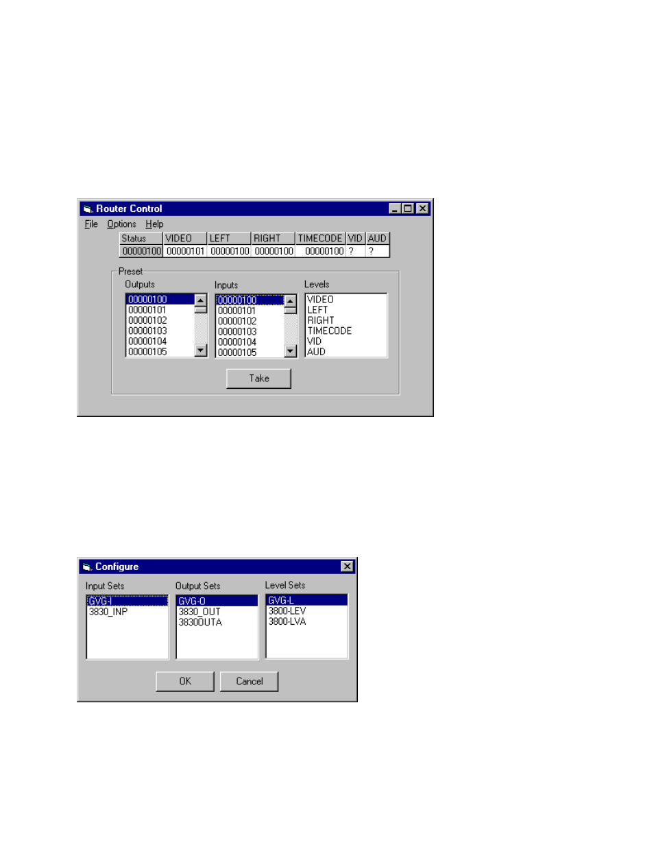 Section 17 - router control utility, Section 17 − router control utility, Configuration | Grass Valley VM 3000 System Controllers v.7.4 User Manual | Page 641 / 787